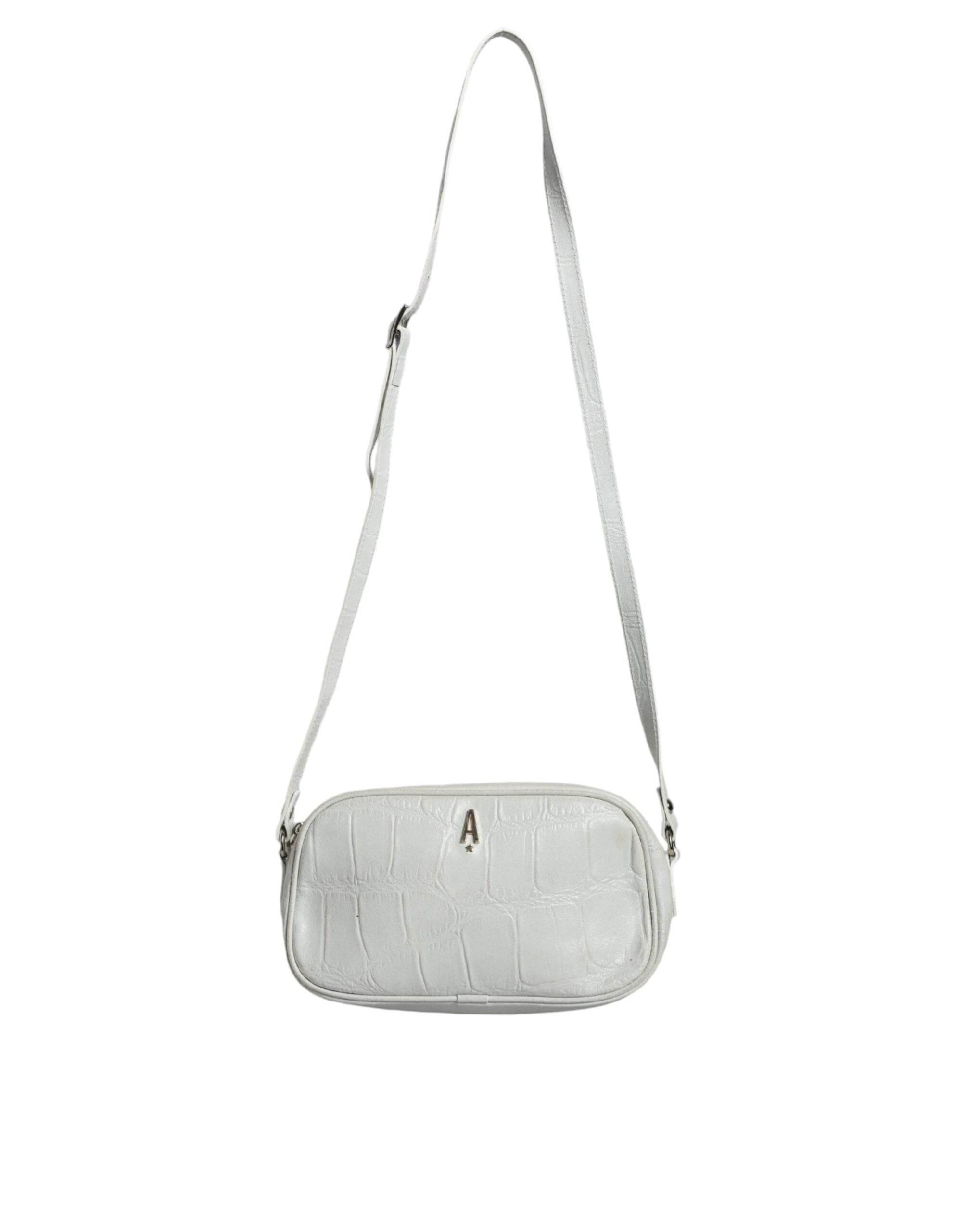 Aniye By White Croc Print Leather Crossbody Sling Bag - Hilstor