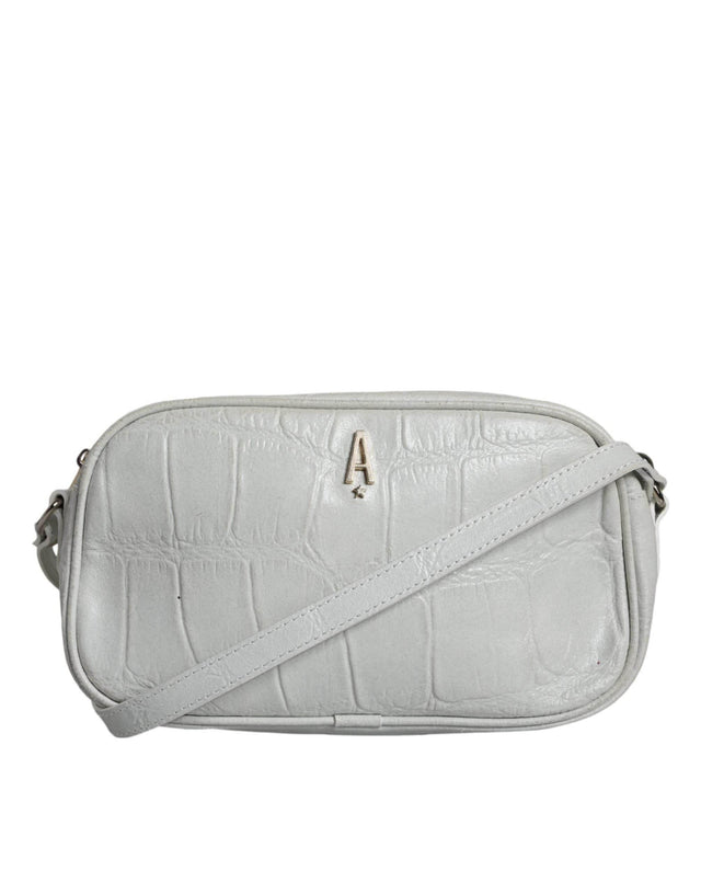 Aniye By White Croc Print Leather Crossbody Sling Bag - Hilstor