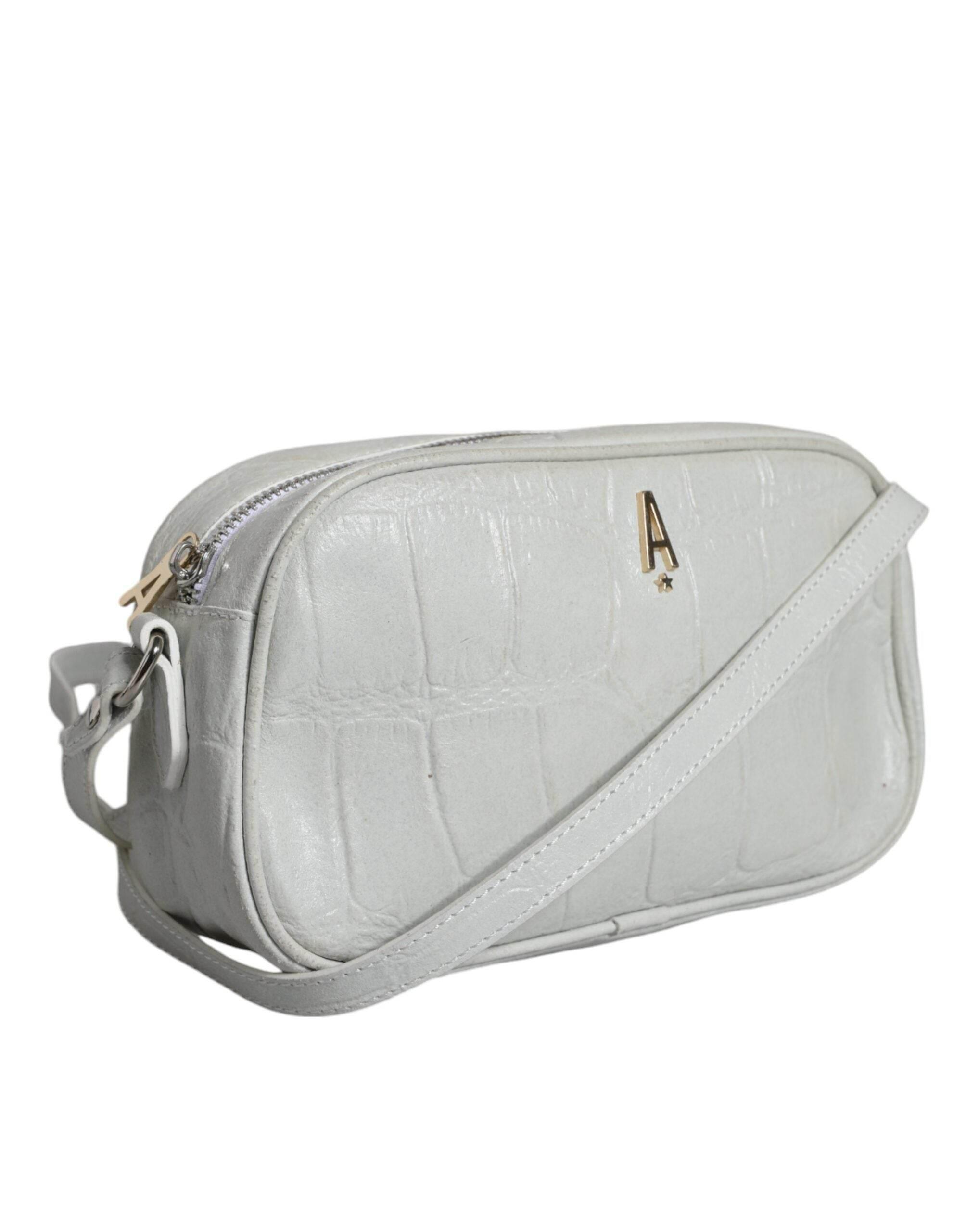 Aniye By White Croc Print Leather Crossbody Sling Bag - Hilstor