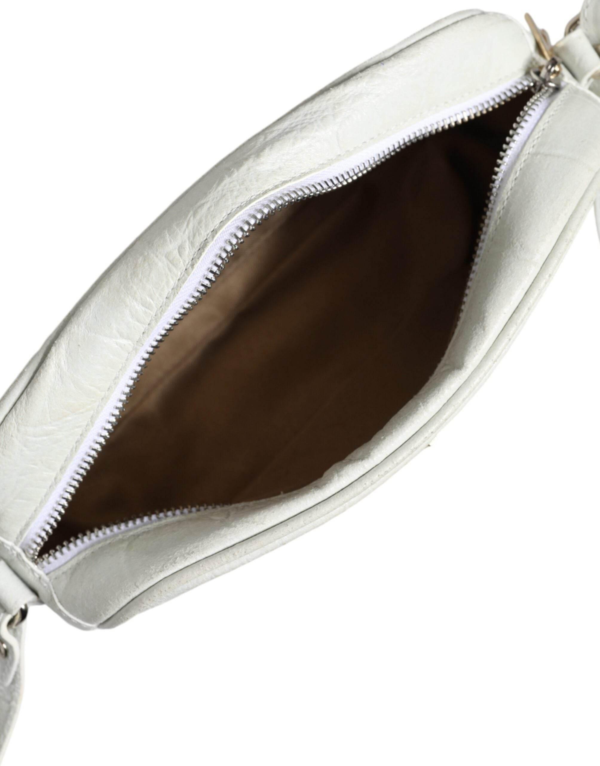 Aniye By White Croc Print Leather Crossbody Sling Bag - Hilstor