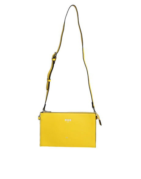 MSGM Yellow Leather Logo Crossbody Sling Shoulder Bag - Hilstor