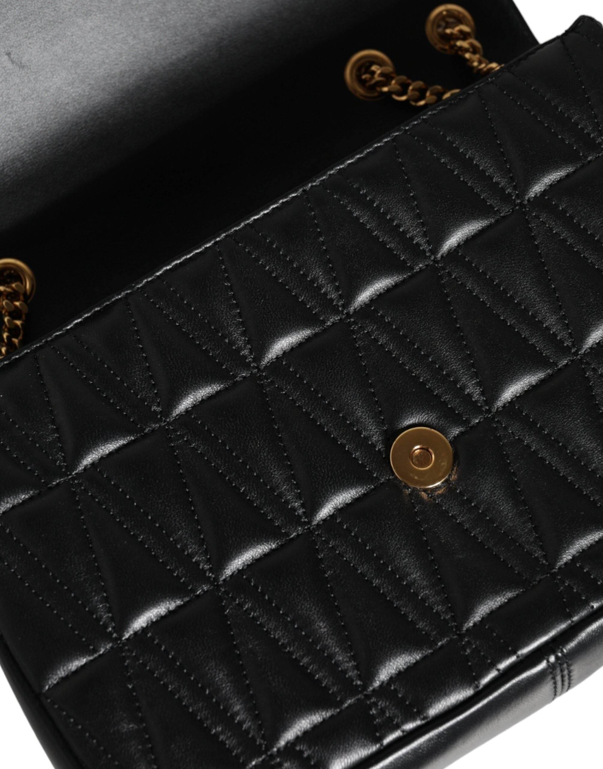 Versace Black Mini Nappa Leather Crossbody Shoulder Bag - Hilstor