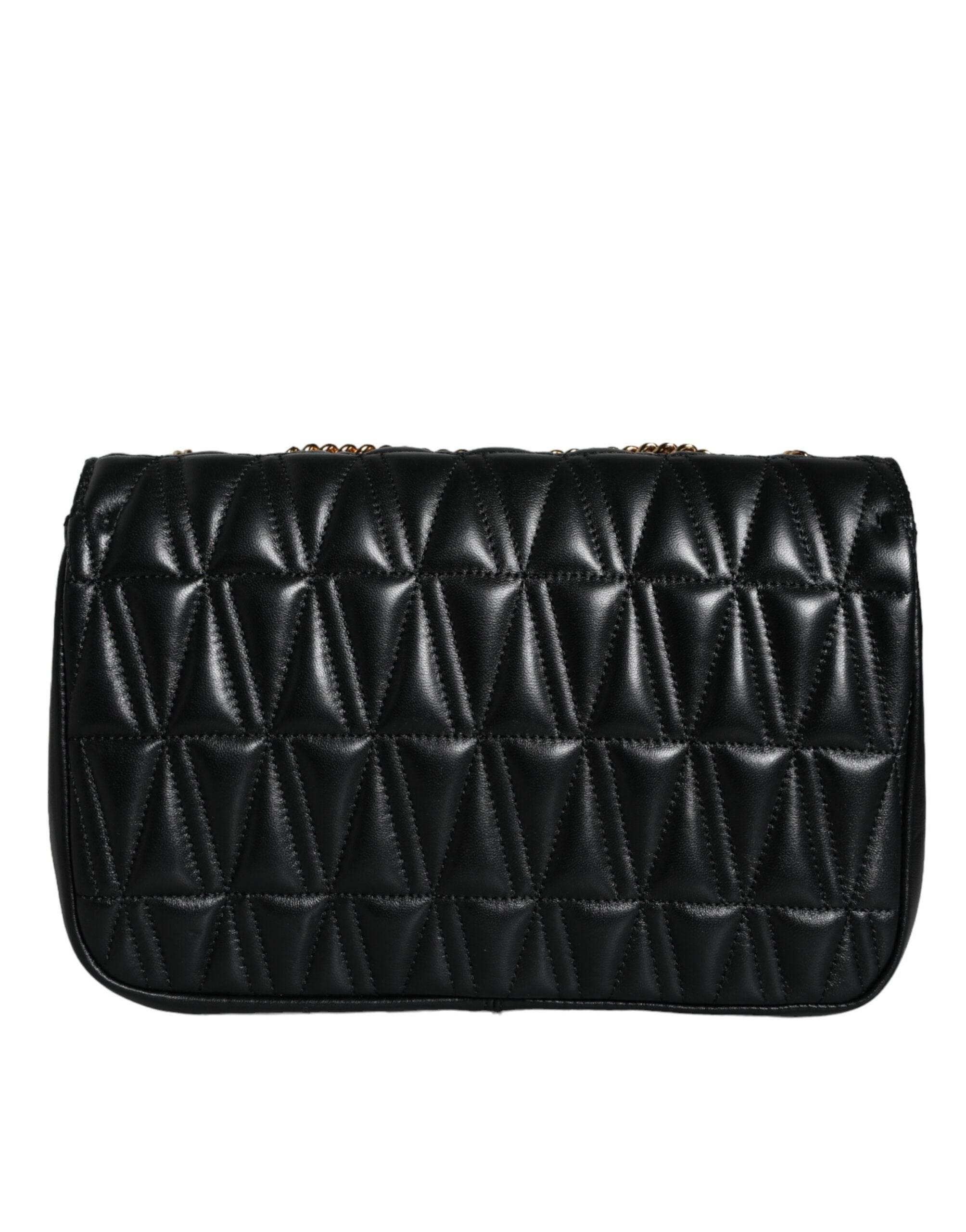 Versace Black Mini Nappa Leather Crossbody Shoulder Bag - Hilstor