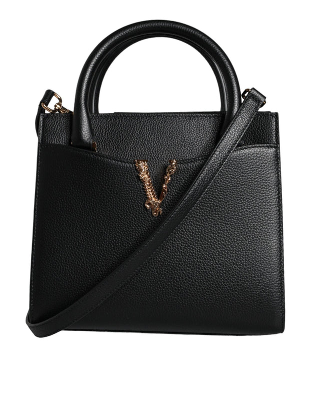 Versace Black Small Leather TopHandle Shoulder Crossbody Bag - Hilstor