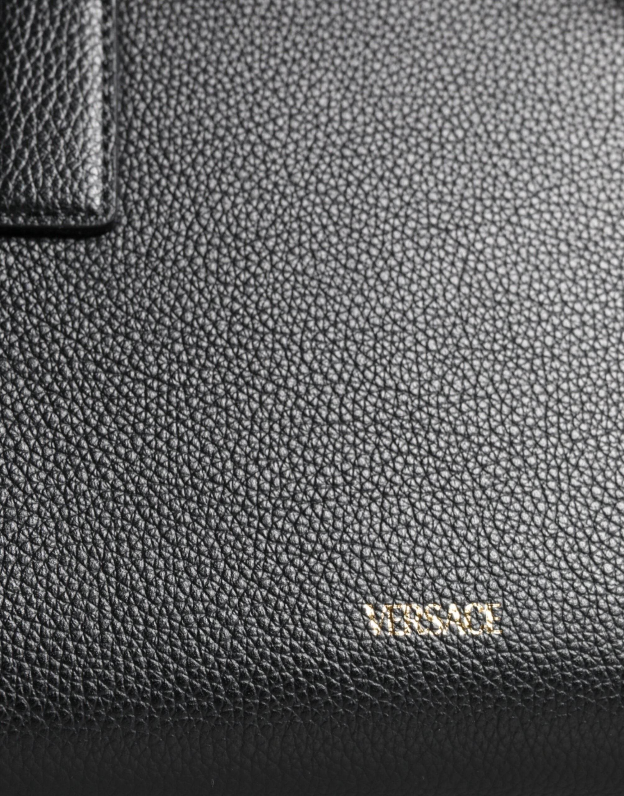 Versace Black Small Leather TopHandle Shoulder Crossbody Bag - Hilstor