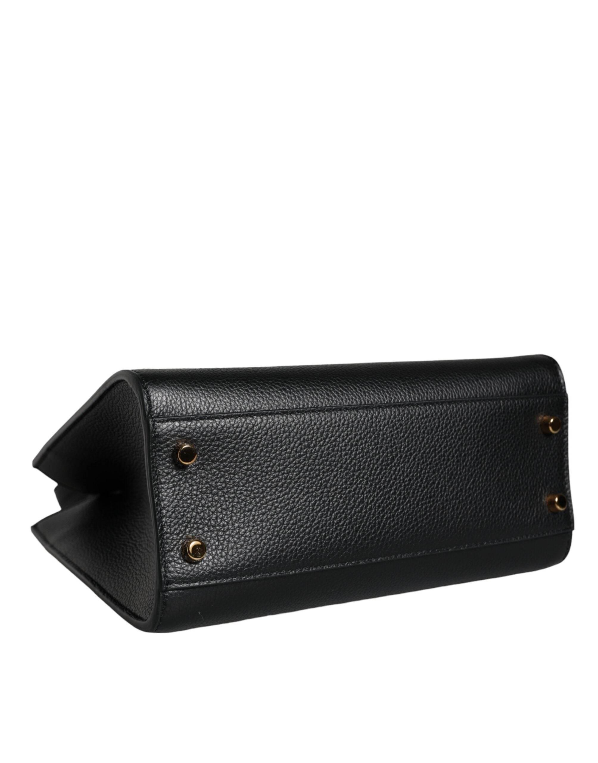 Versace Black Small Leather TopHandle Shoulder Crossbody Bag - Hilstor