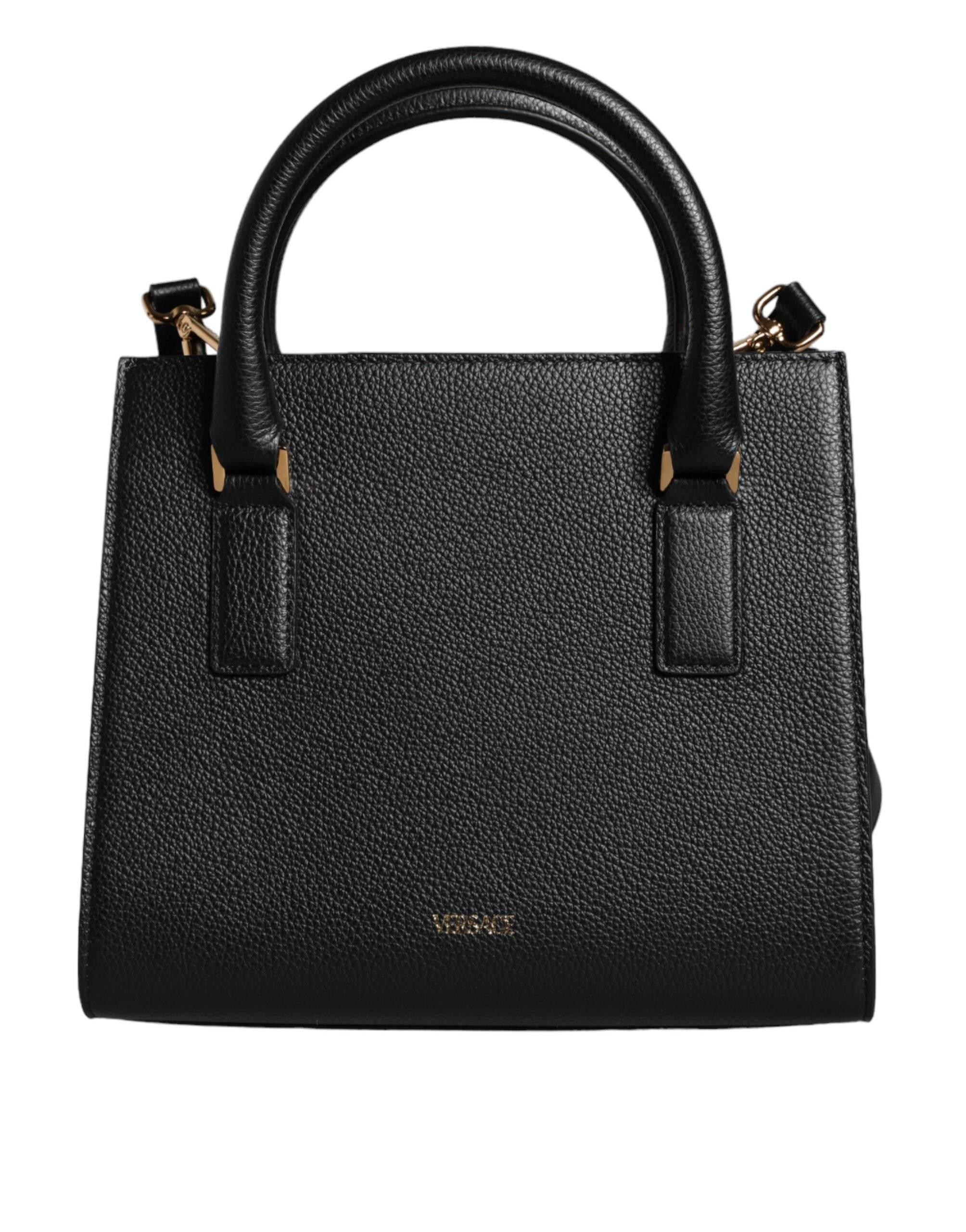 Versace Black Small Leather TopHandle Shoulder Crossbody Bag - Hilstor