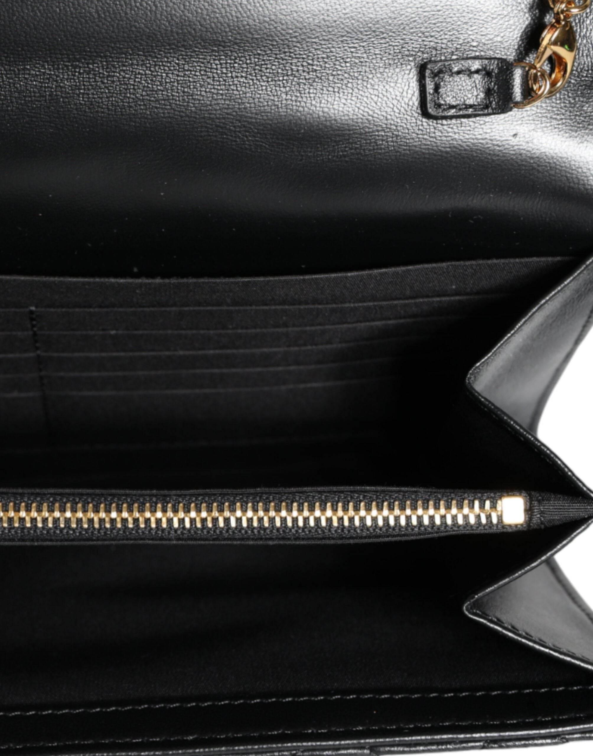Versace Black Quilted Nappa Leather Crossbody Shoulder Bag - Hilstor