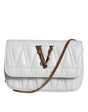 Versace White Quilted Nappa Leather Crossbody Shoulder Bag - Hilstor