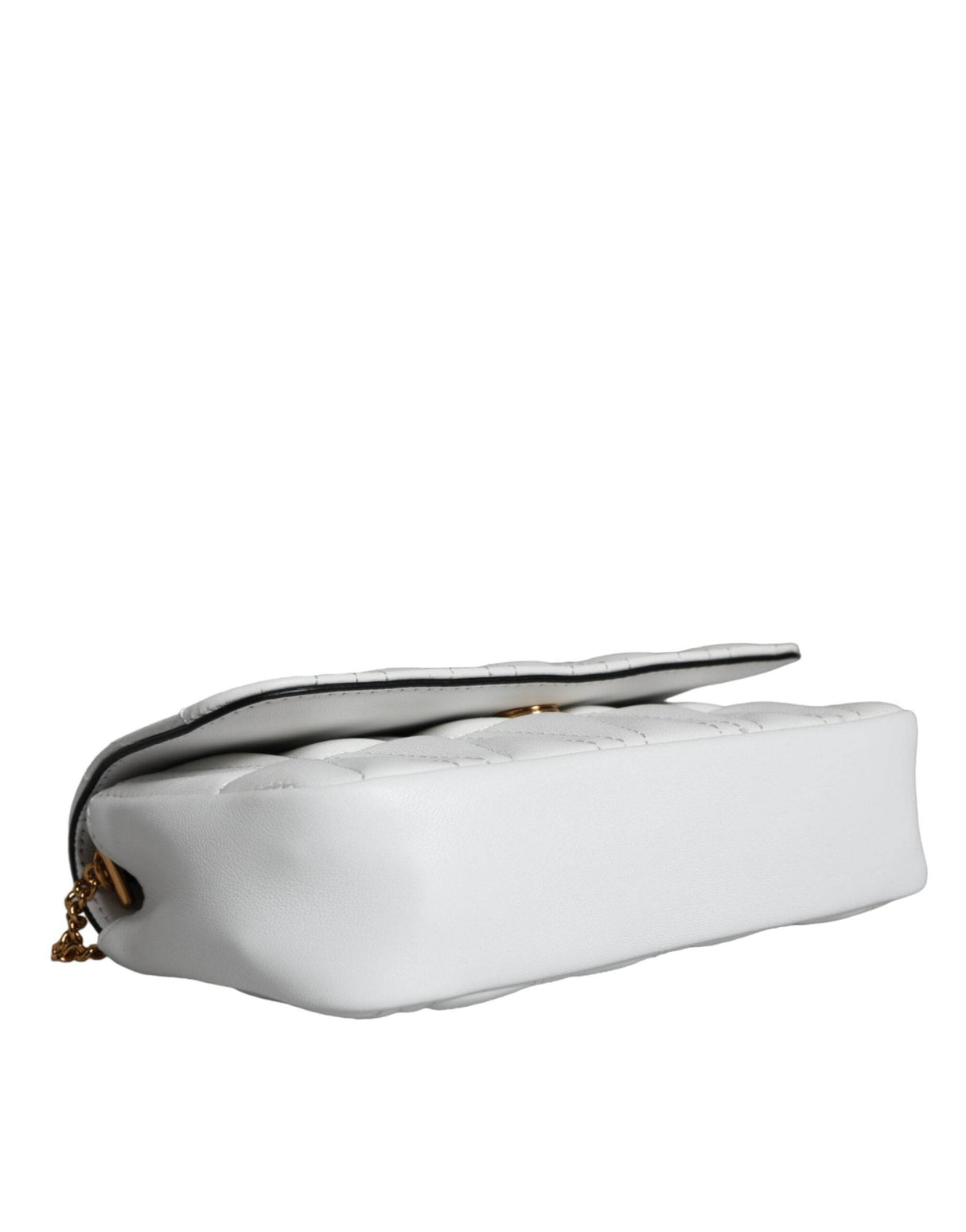 Versace White Quilted Nappa Leather Crossbody Shoulder Bag - Hilstor