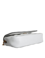 Versace White Quilted Nappa Leather Crossbody Shoulder Bag - Hilstor