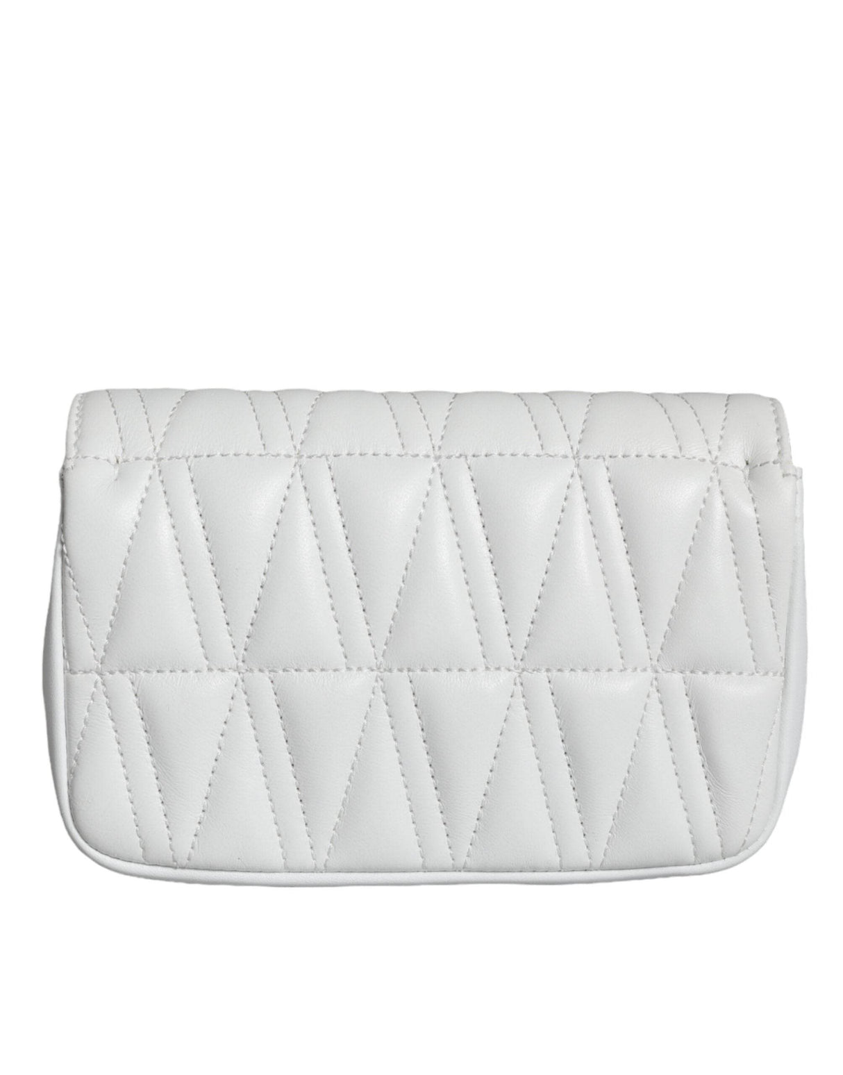 Versace White Quilted Nappa Leather Crossbody Shoulder Bag - Hilstor