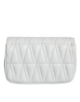 Versace White Quilted Nappa Leather Crossbody Shoulder Bag - Hilstor