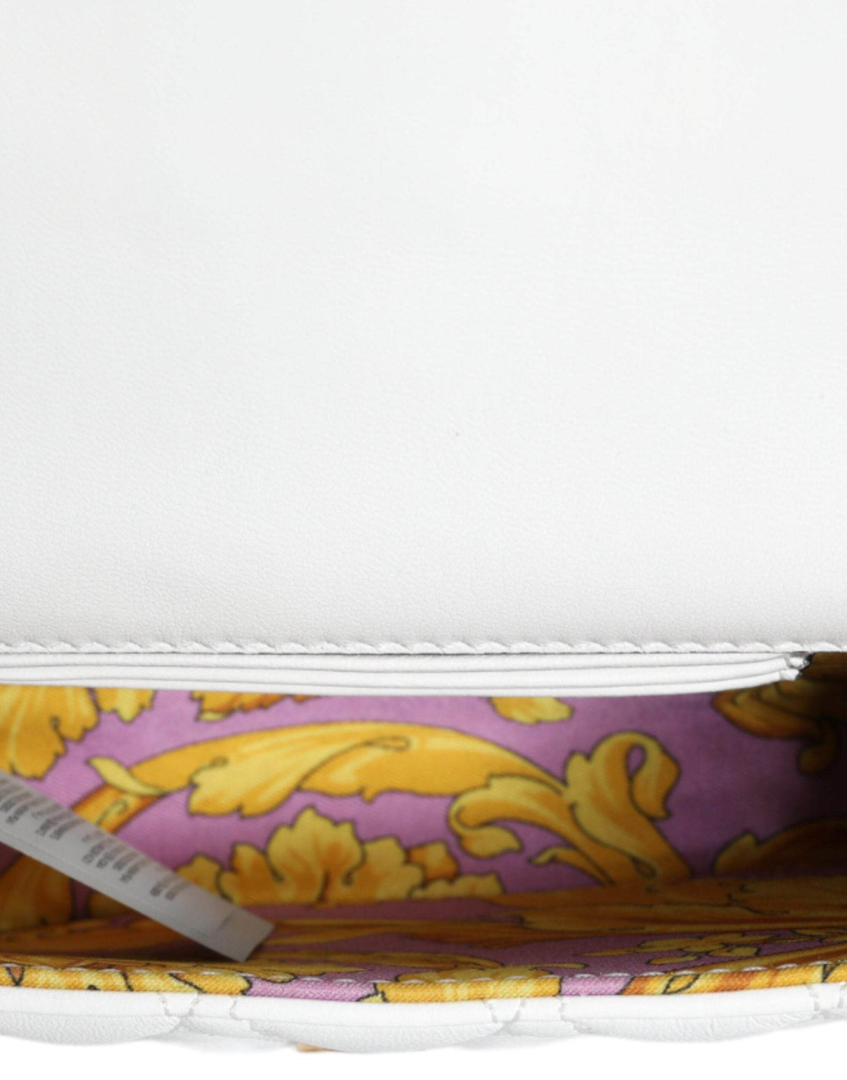 Versace White Quilted Nappa Leather Crossbody Shoulder Bag - Hilstor