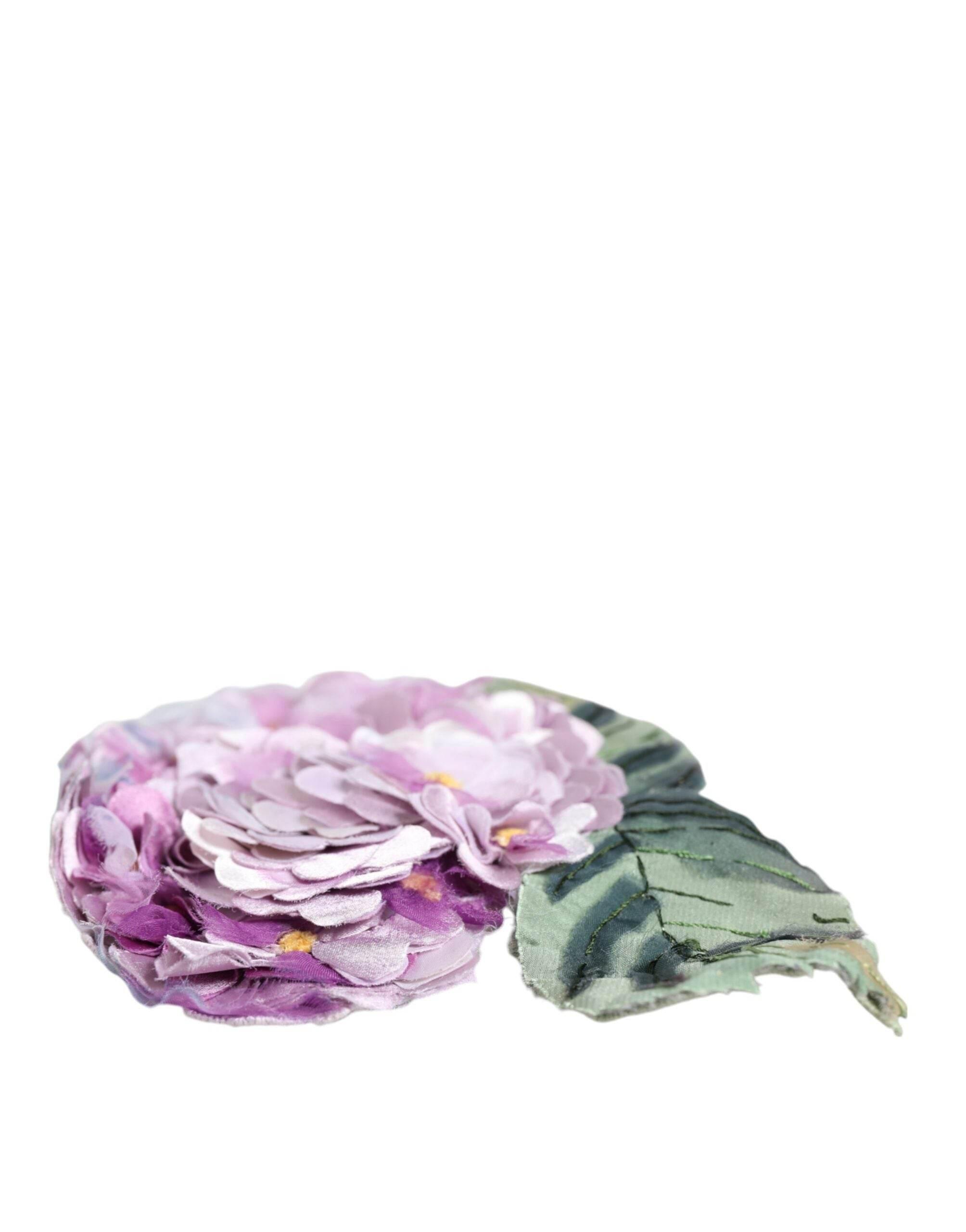 Dolce & Gabbana Multicolor Hydrangea Gold Brass Pin Brooch - Hilstor