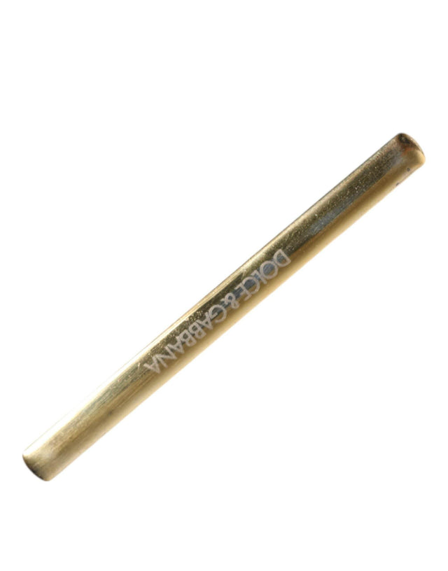 Dolce & Gabbana Gold Tone Brass Logo Branded Men Tie Clip Bar - Hilstor