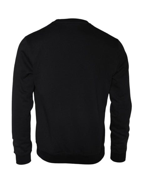 Versace Black Medusa Fleece Cotton Crew Neck Sweatshirt Sweater - Hilstor