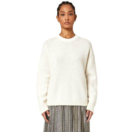 Alpha Studio White Recycled Wool Women Sweater - Hilstor