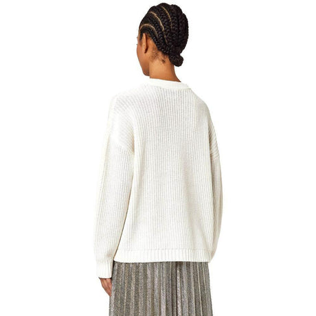Alpha Studio White Recycled Wool Women Sweater - Hilstor