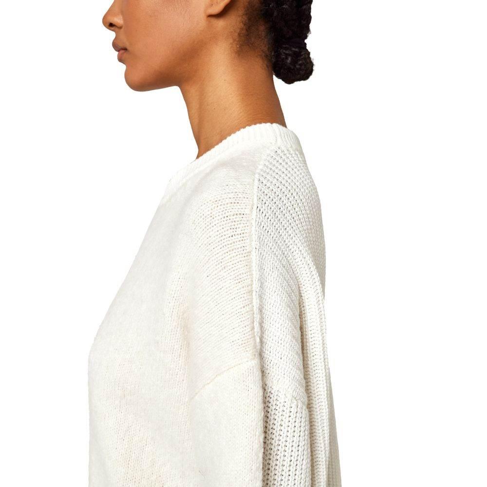 Alpha Studio White Recycled Wool Women Sweater - Hilstor