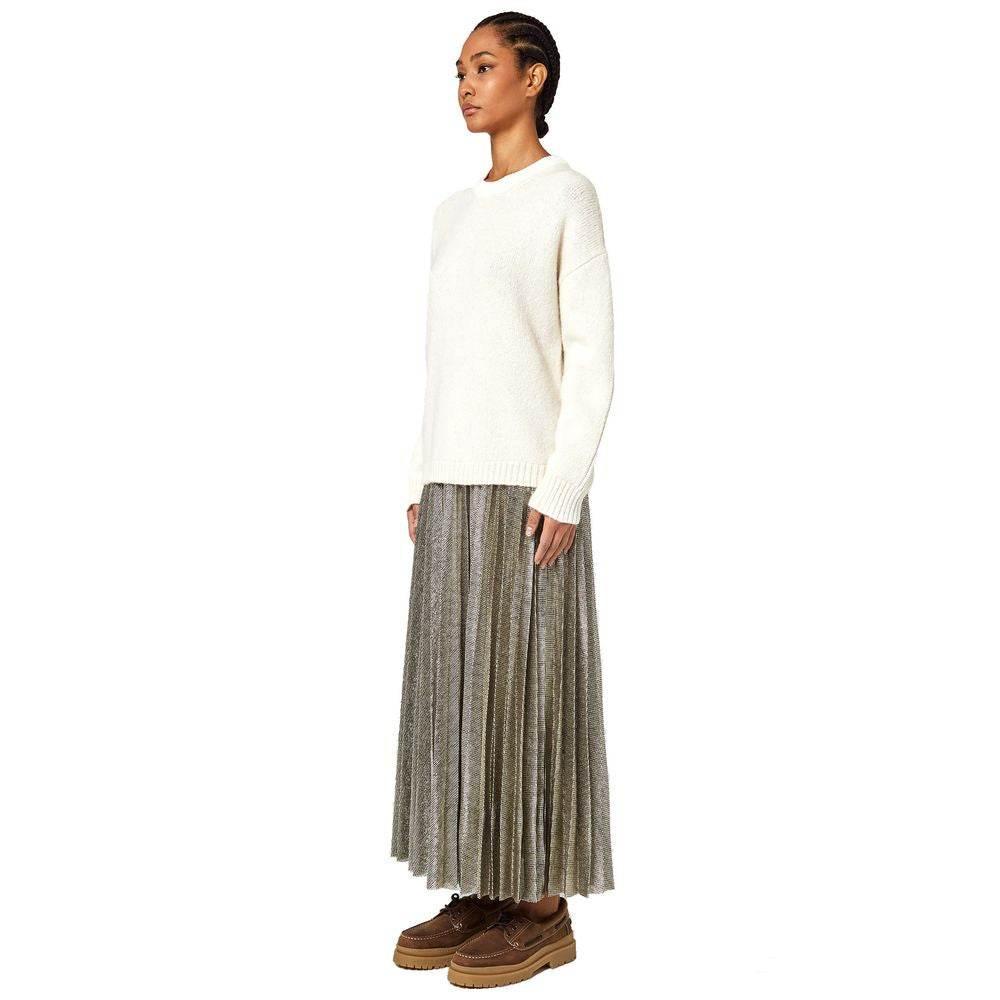 Alpha Studio White Recycled Wool Women Sweater - Hilstor