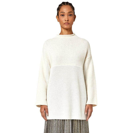 Alpha Studio White Recycled Wool Women Sweater - Hilstor