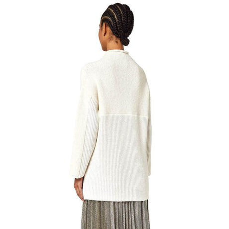 Alpha Studio White Recycled Wool Women Sweater - Hilstor