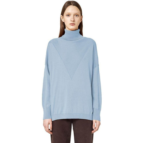 Alpha Studio Light Blue Silk Women Sweater - Hilstor