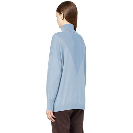 Alpha Studio Light Blue Silk Women Sweater - Hilstor