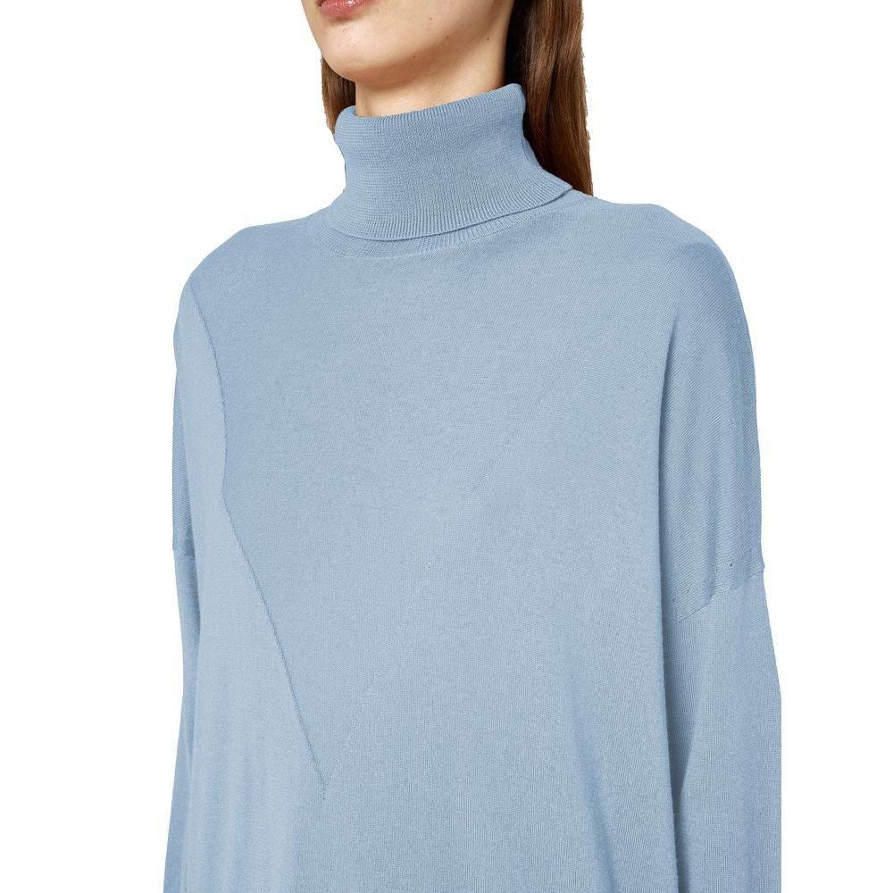Alpha Studio Light Blue Silk Women Sweater - Hilstor