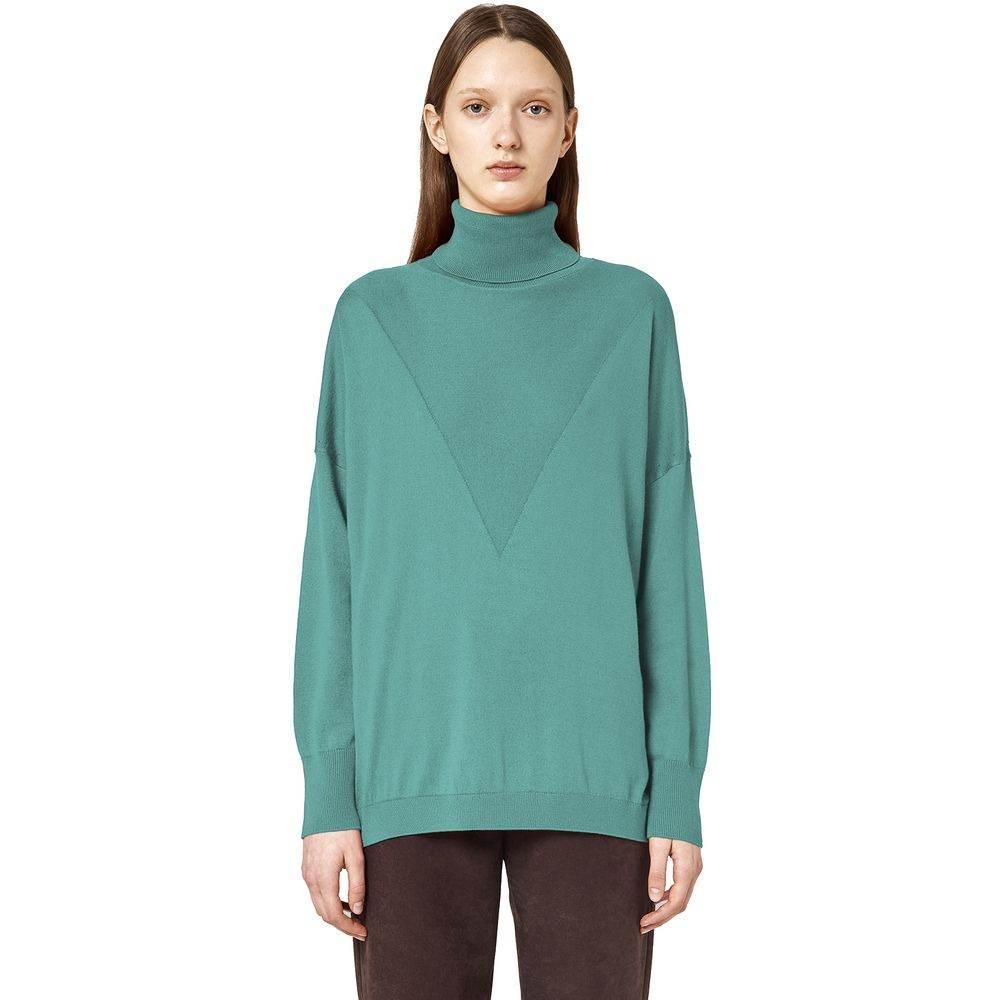 Alpha Studio Green Silk Sweater - Hilstor