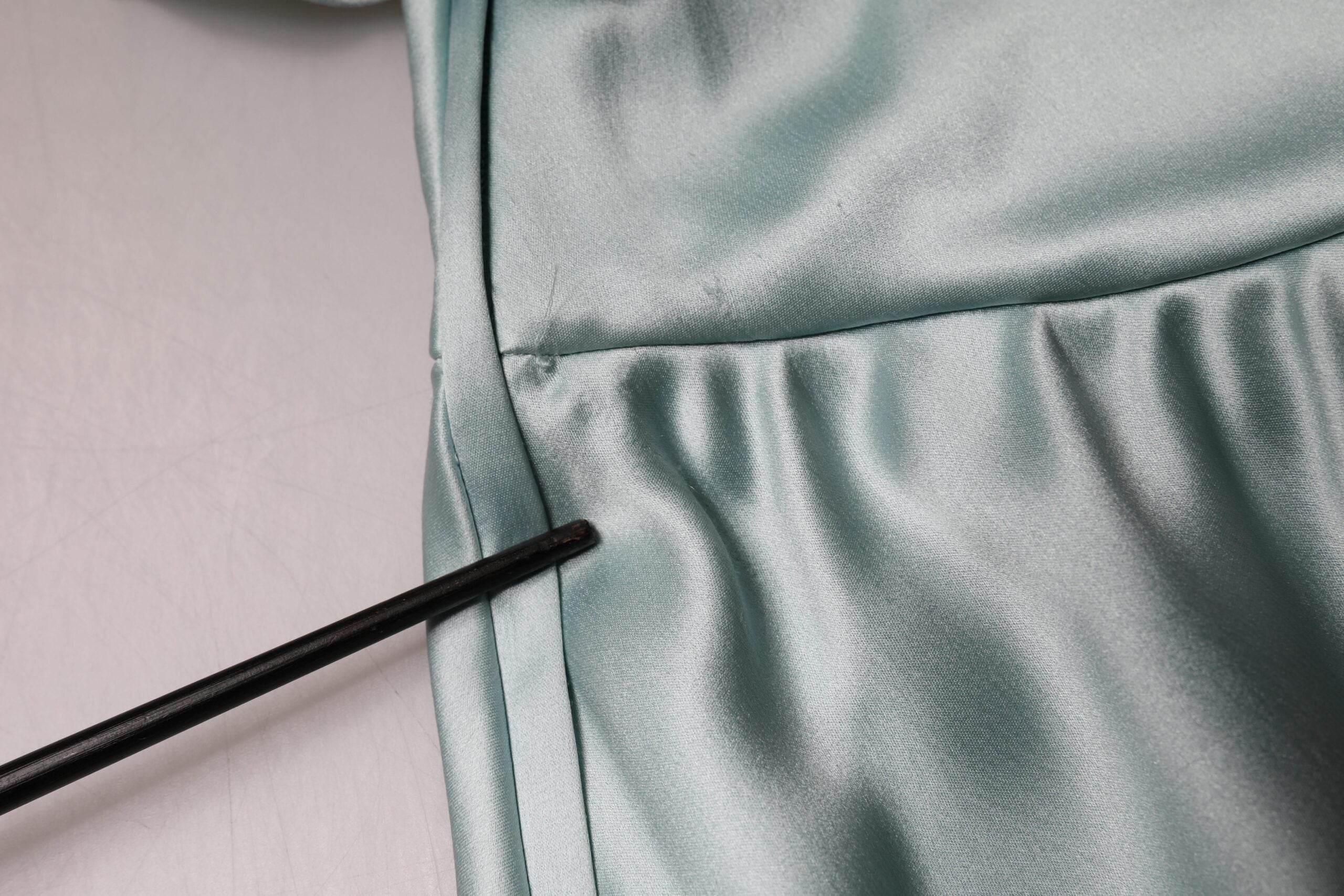 Dolce & Gabbana Mint Green Silk Fit Cut One Shoulder Dress - Hilstor