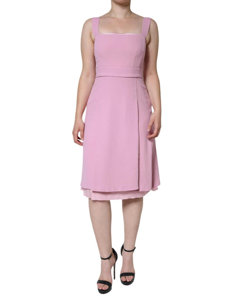 Dolce & Gabbana Pink A-line Flare Viscose Sleeveless Dress - Hilstor