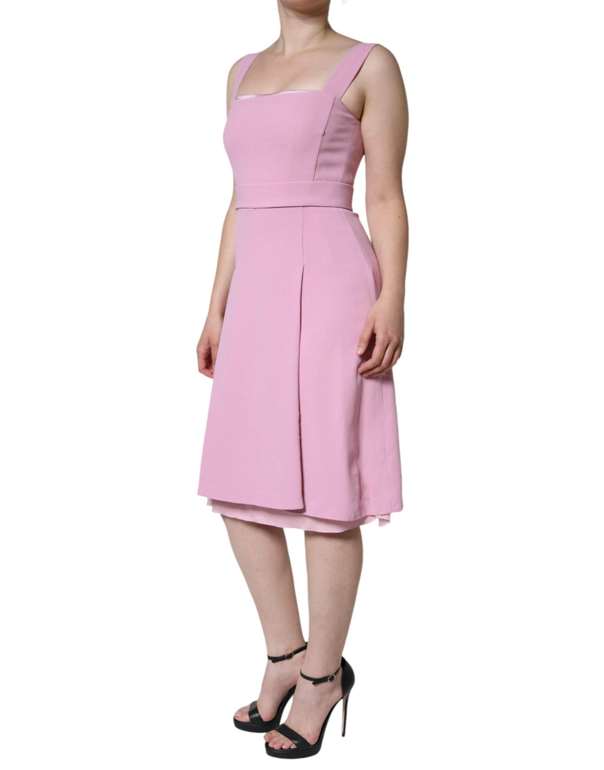 Dolce & Gabbana Pink A-line Flare Viscose Sleeveless Dress - Hilstor