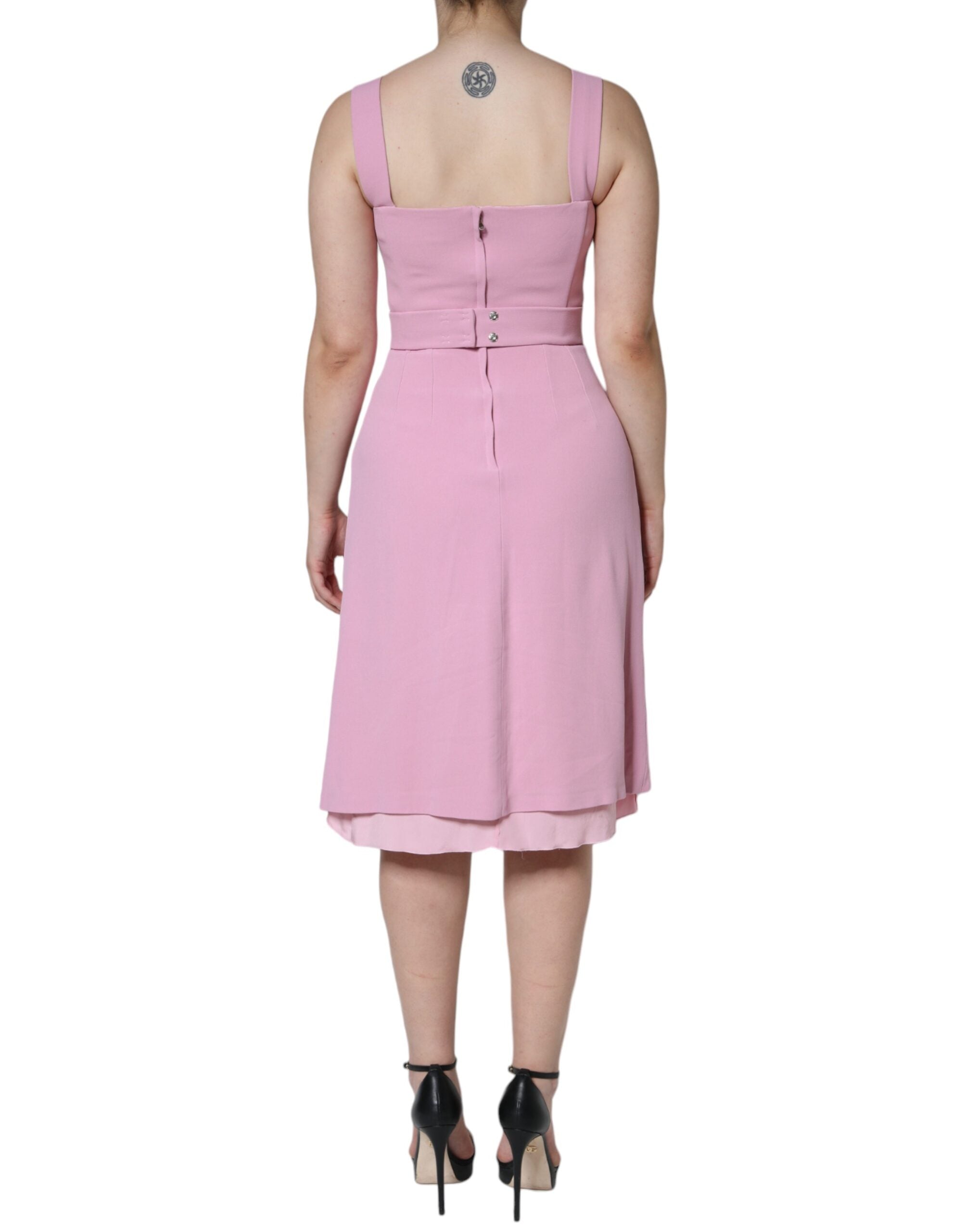 Dolce &amp; Gabbana Pink A-line Flare Viscose ærmeløs kjole