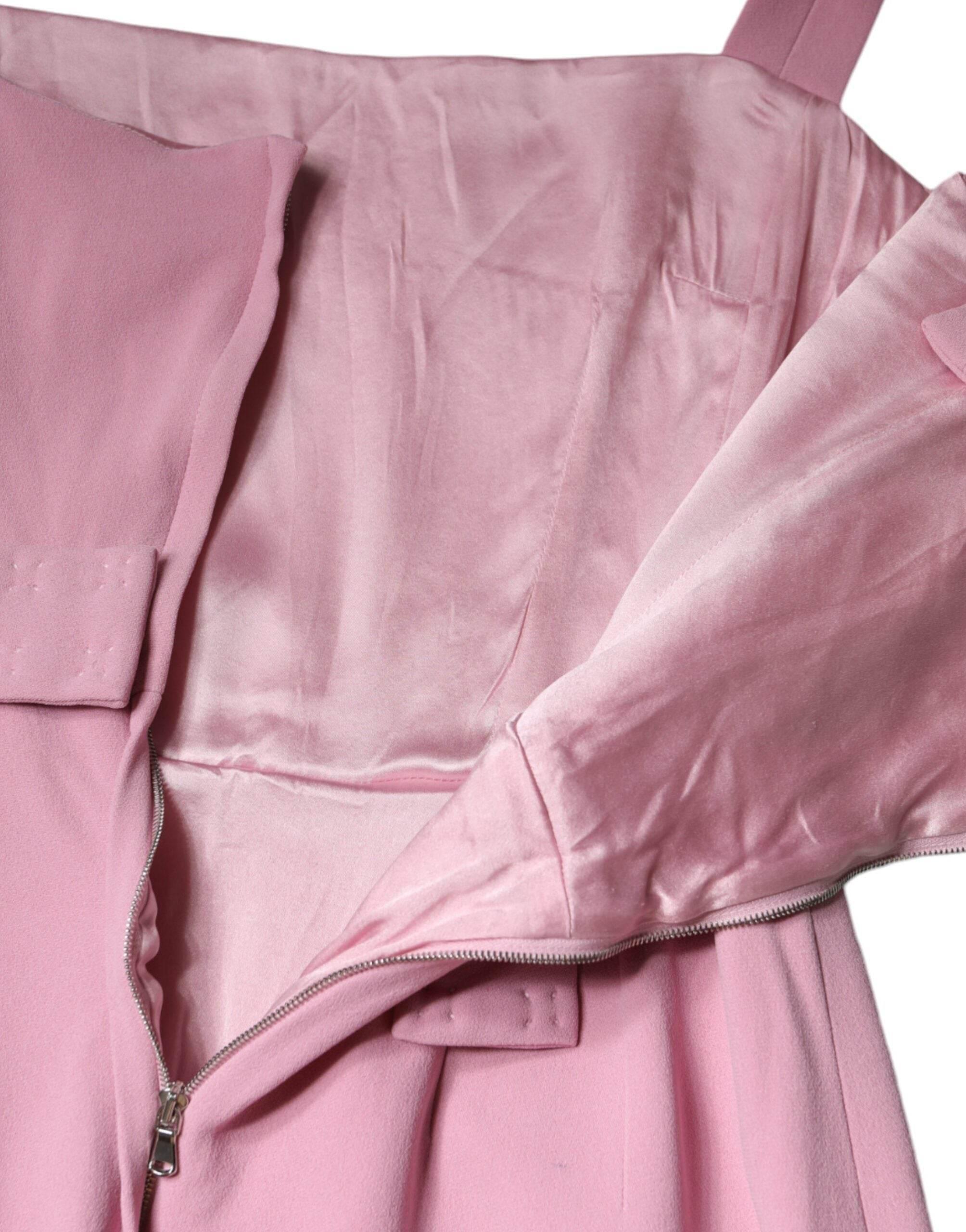 Dolce & Gabbana Pink A-line Flare Viscose Sleeveless Dress - Hilstor