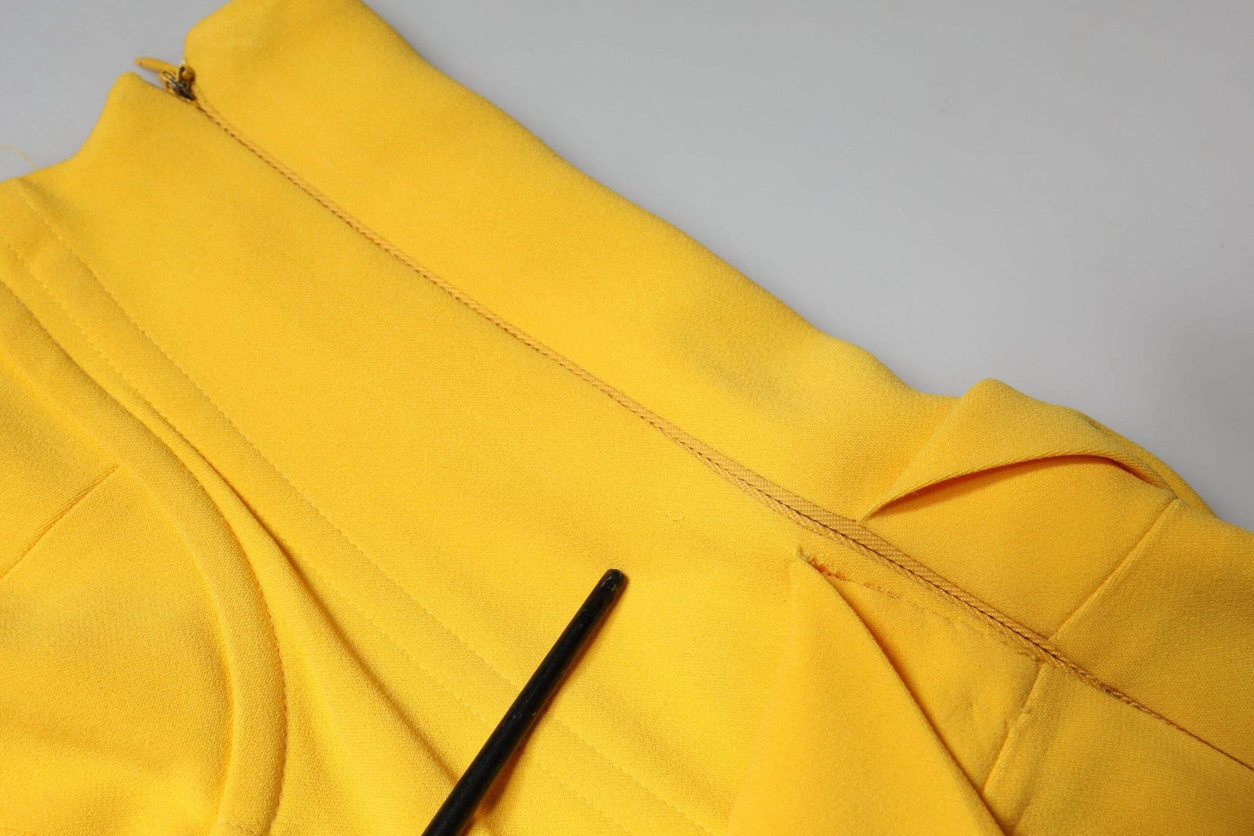 Dolce & Gabbana Yellow One Shoulder Side Slit Midi Dress - Hilstor