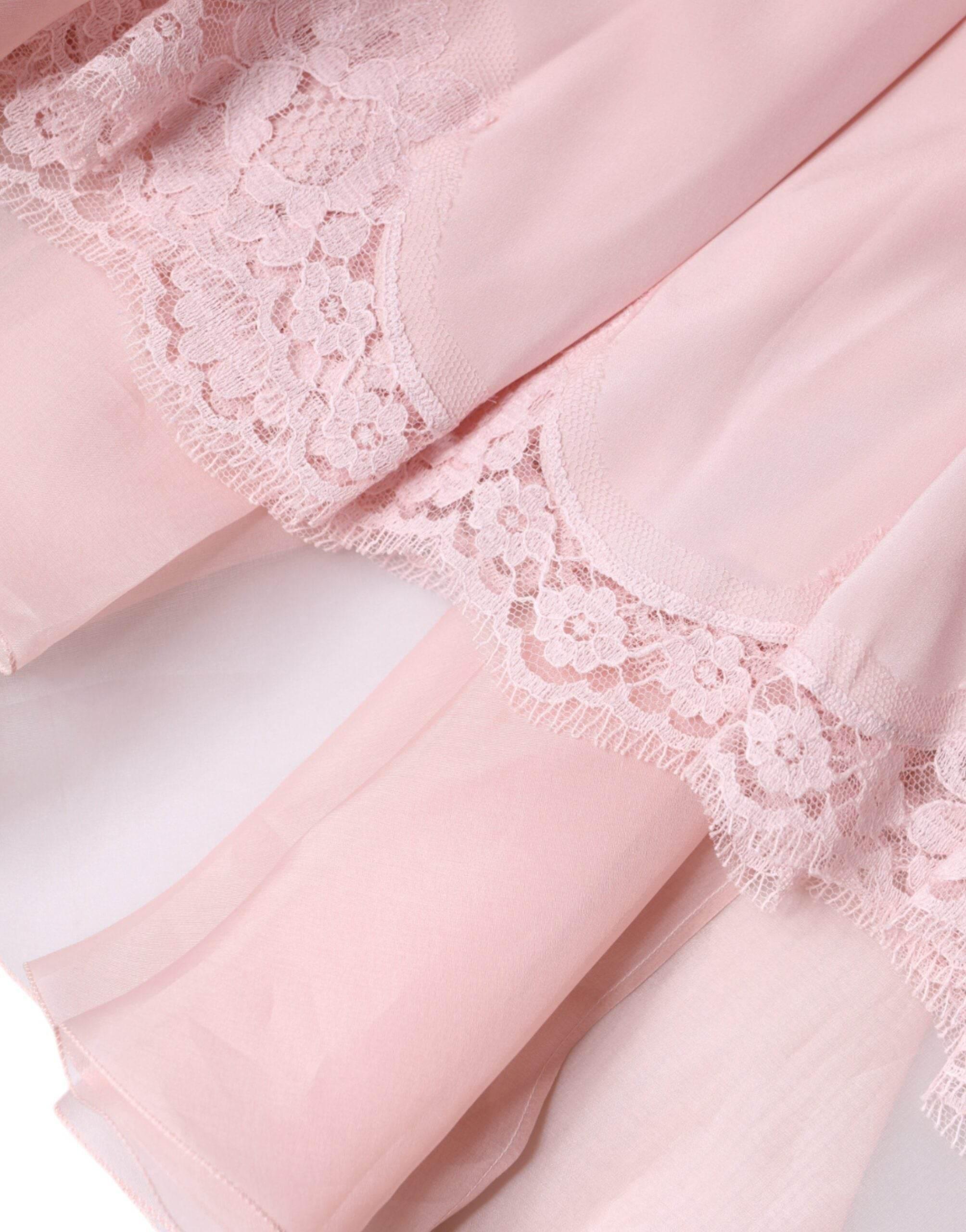 Dolce & Gabbana Pink Silk Strapless Maxi A-line Gown Dress - Hilstor