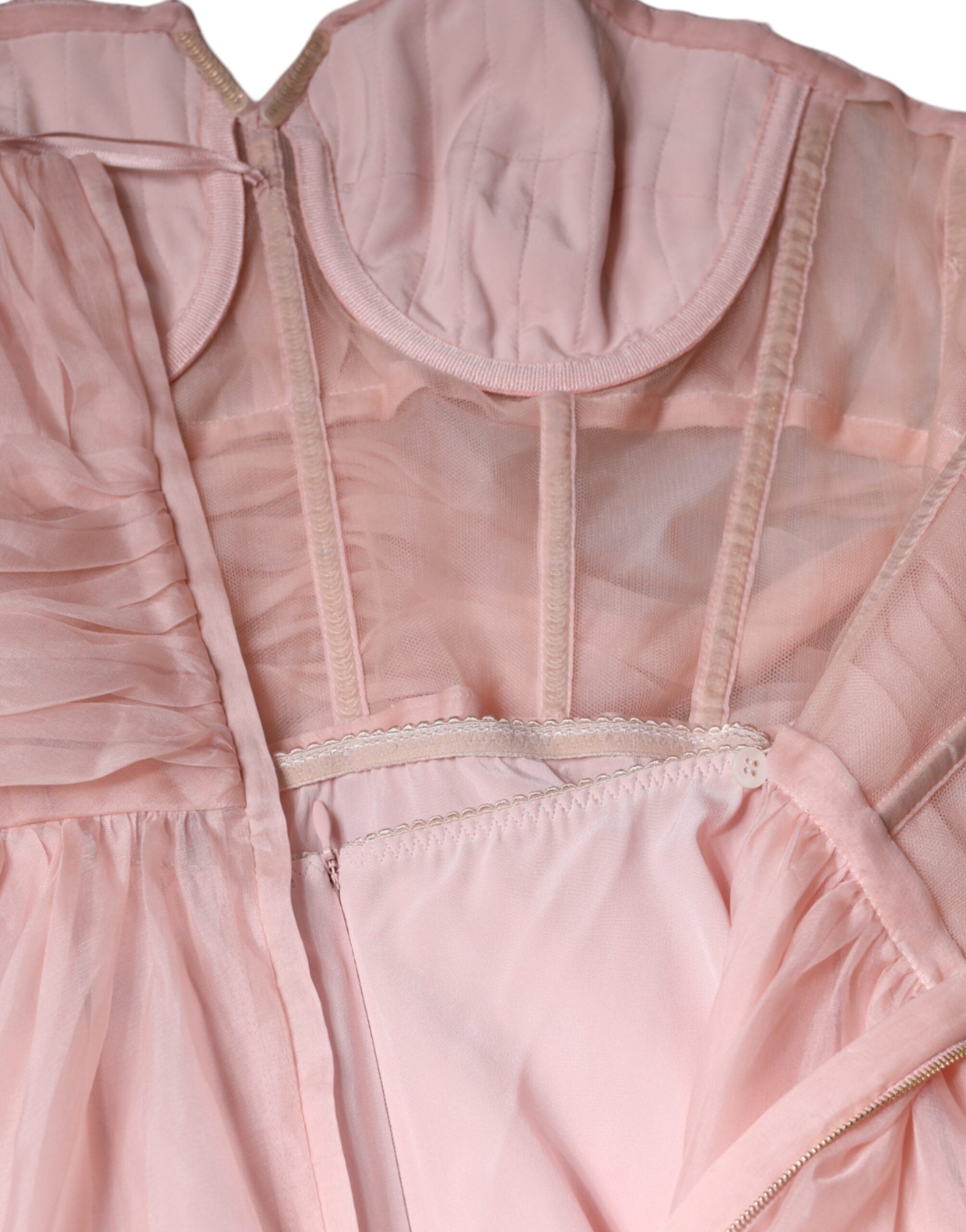 Dolce &amp; Gabbana Pink Silke Stropløs Maxi A-line kjolekjole