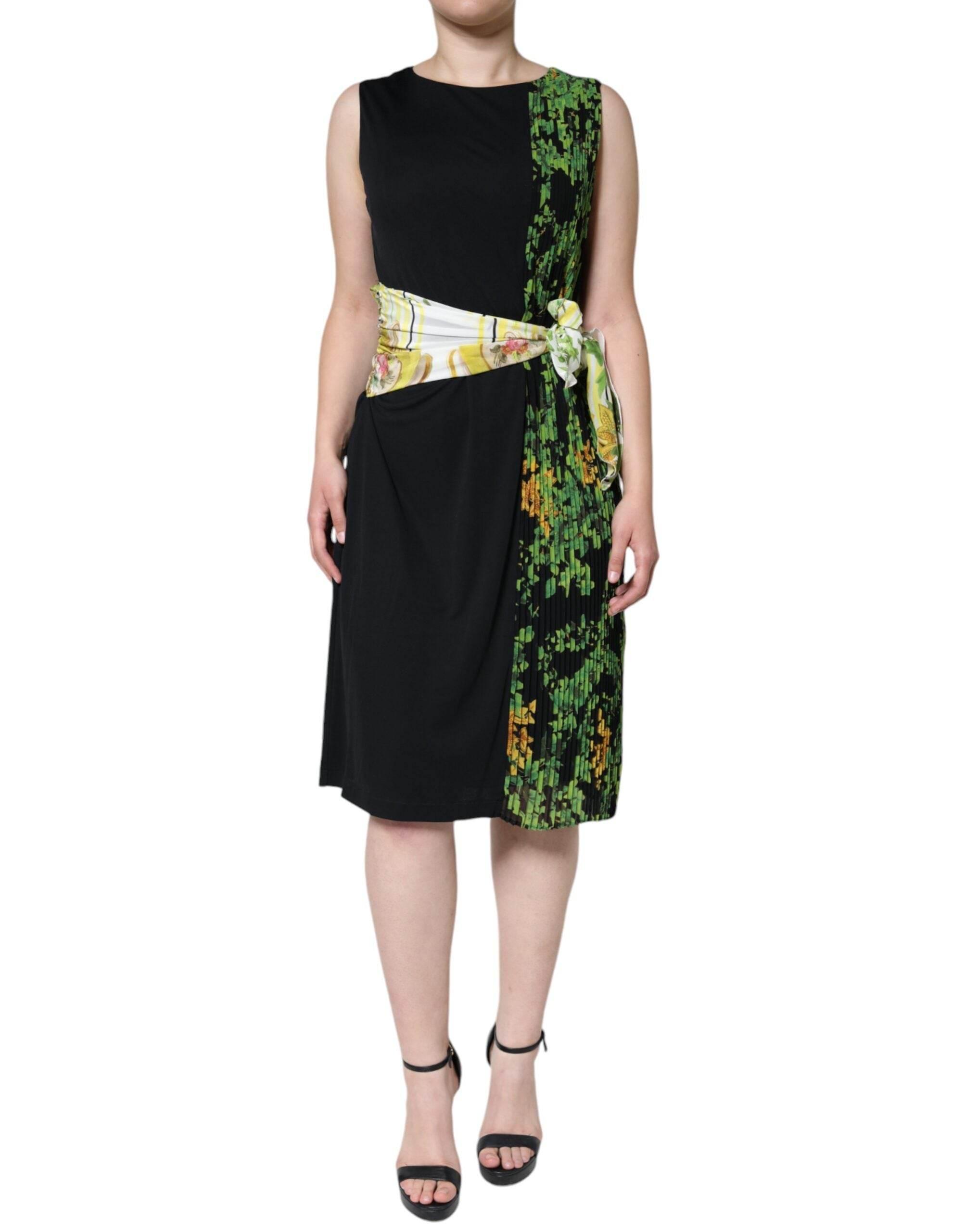Roberto Cavalli Multicolor Floral Sheath Knee Length Dress - Hilstor