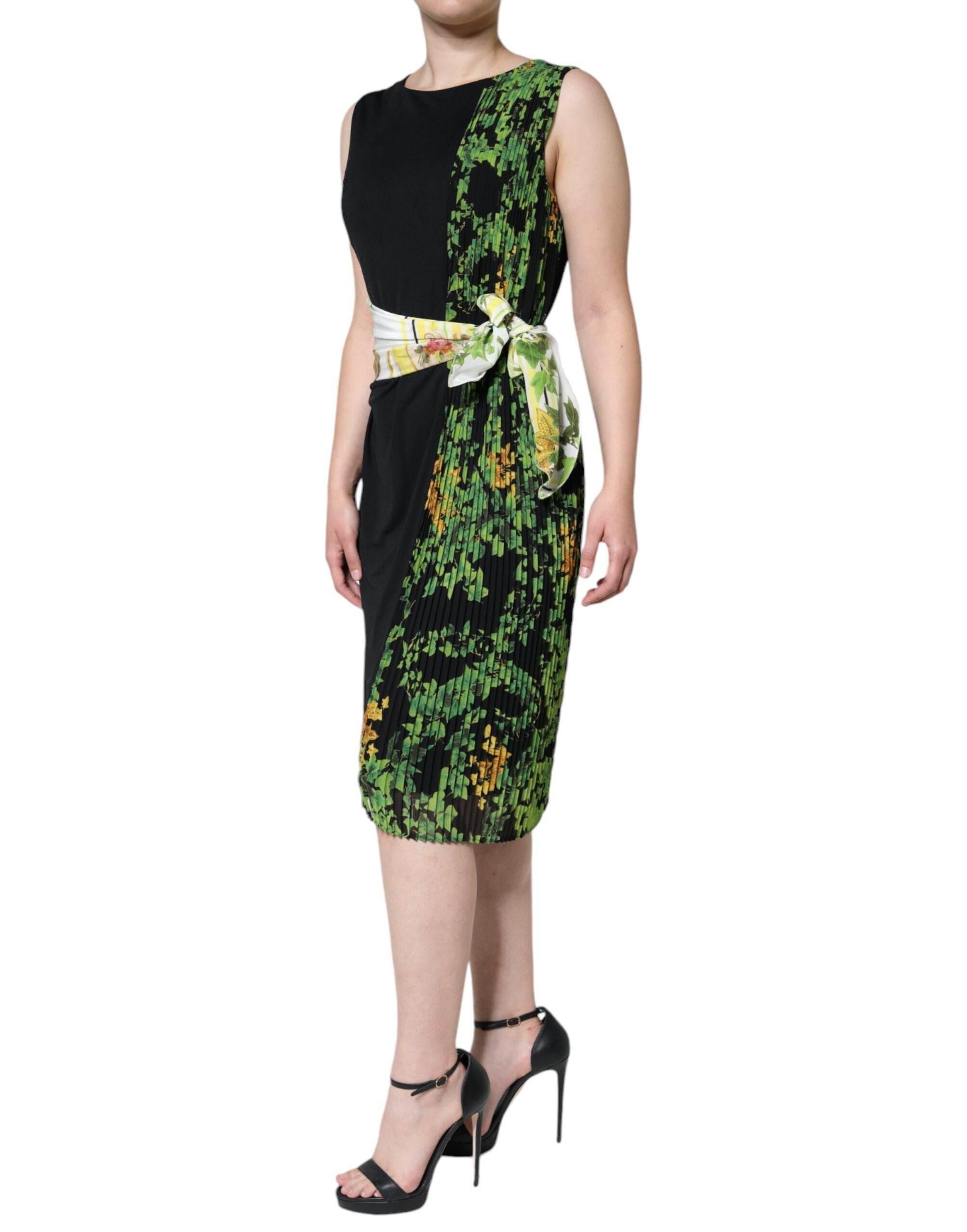 Roberto Cavalli Multicolor Floral Sheath Knee Length Dress - Hilstor