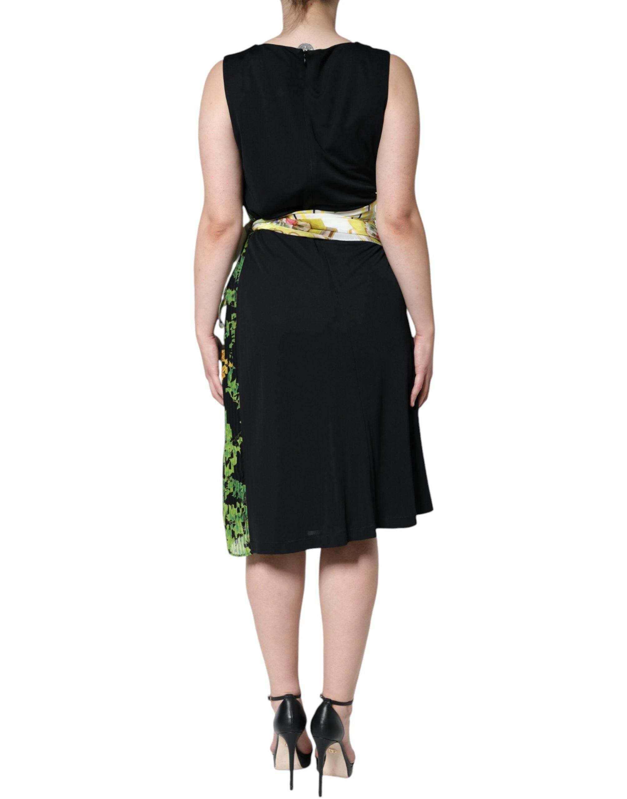 Roberto Cavalli Multicolor Floral Sheath Knee Length Dress - Hilstor