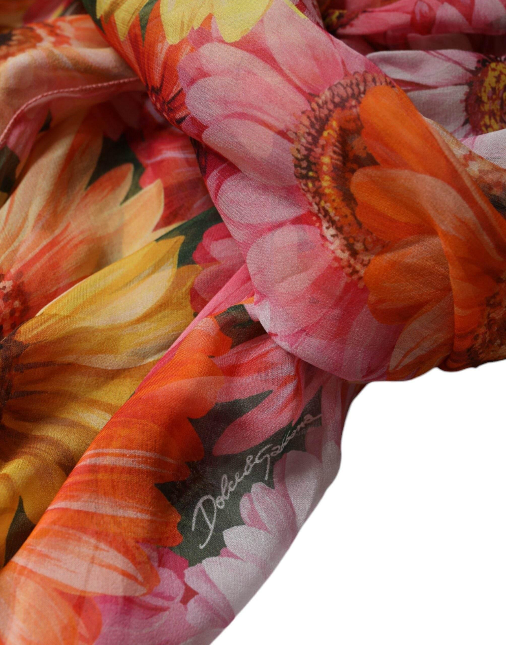 Dolce & Gabbana Multicolor Floral Sleeveless V-neck Midi Dress - Hilstor