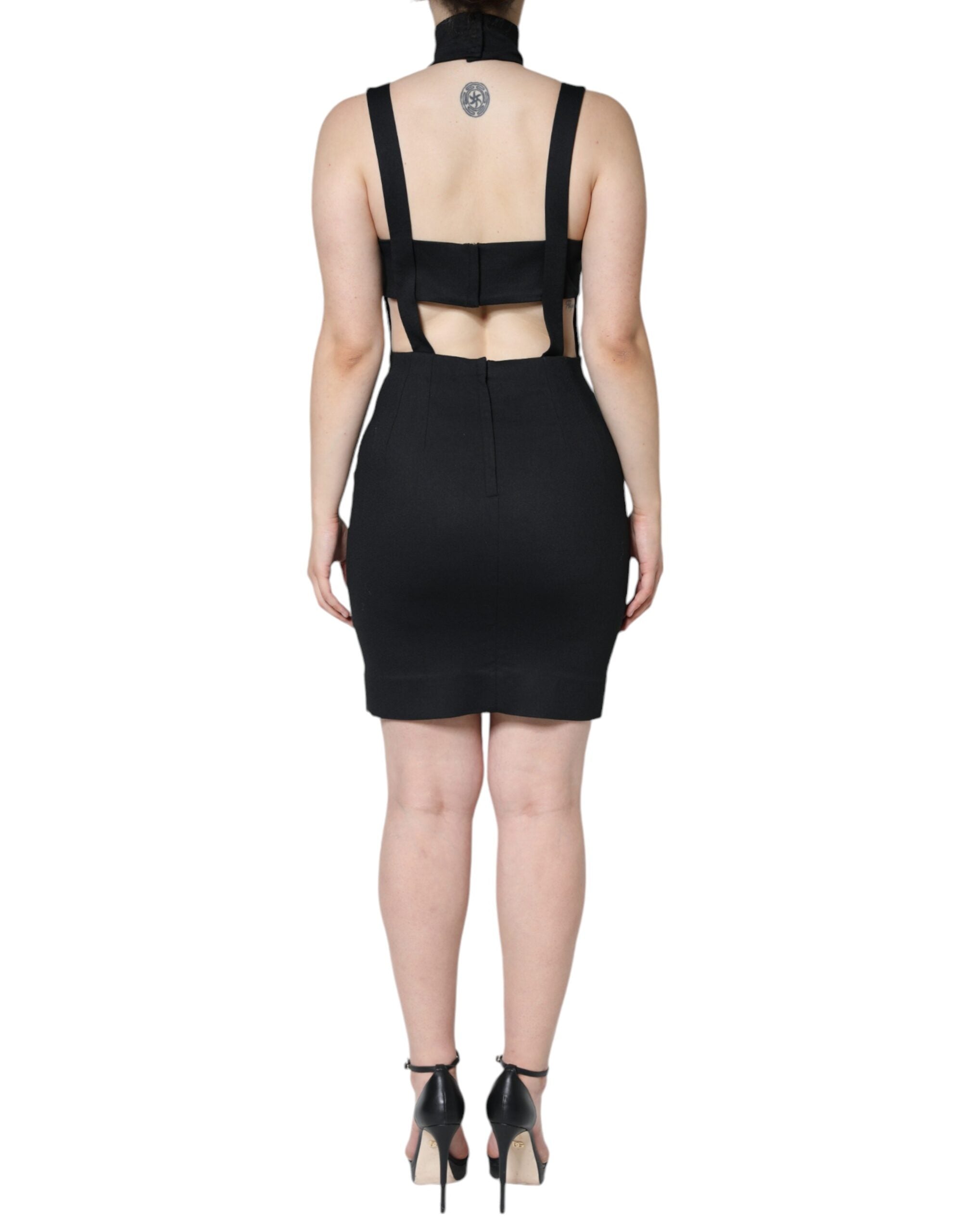 Dolce &amp; Gabbana Black Cut Out Ærmeløs Bodycon Mini-kjole