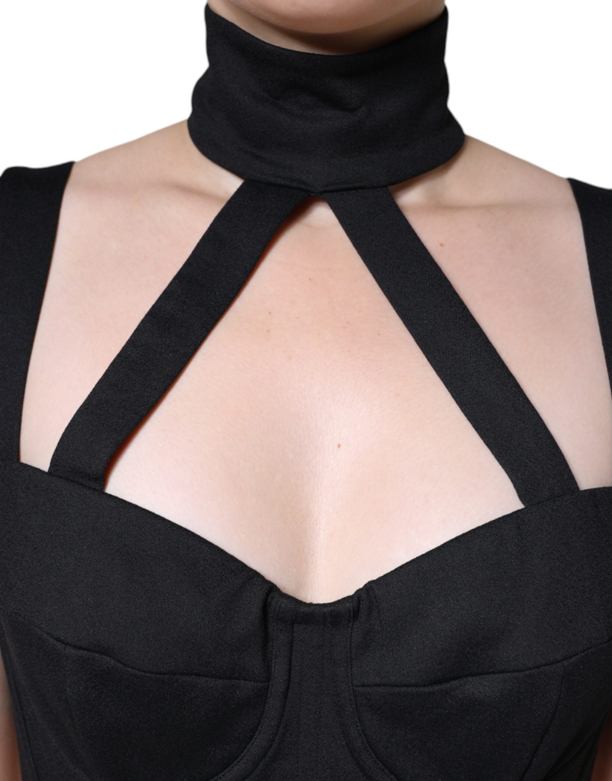 Dolce &amp; Gabbana Black Cut Out Ærmeløs Bodycon Mini-kjole