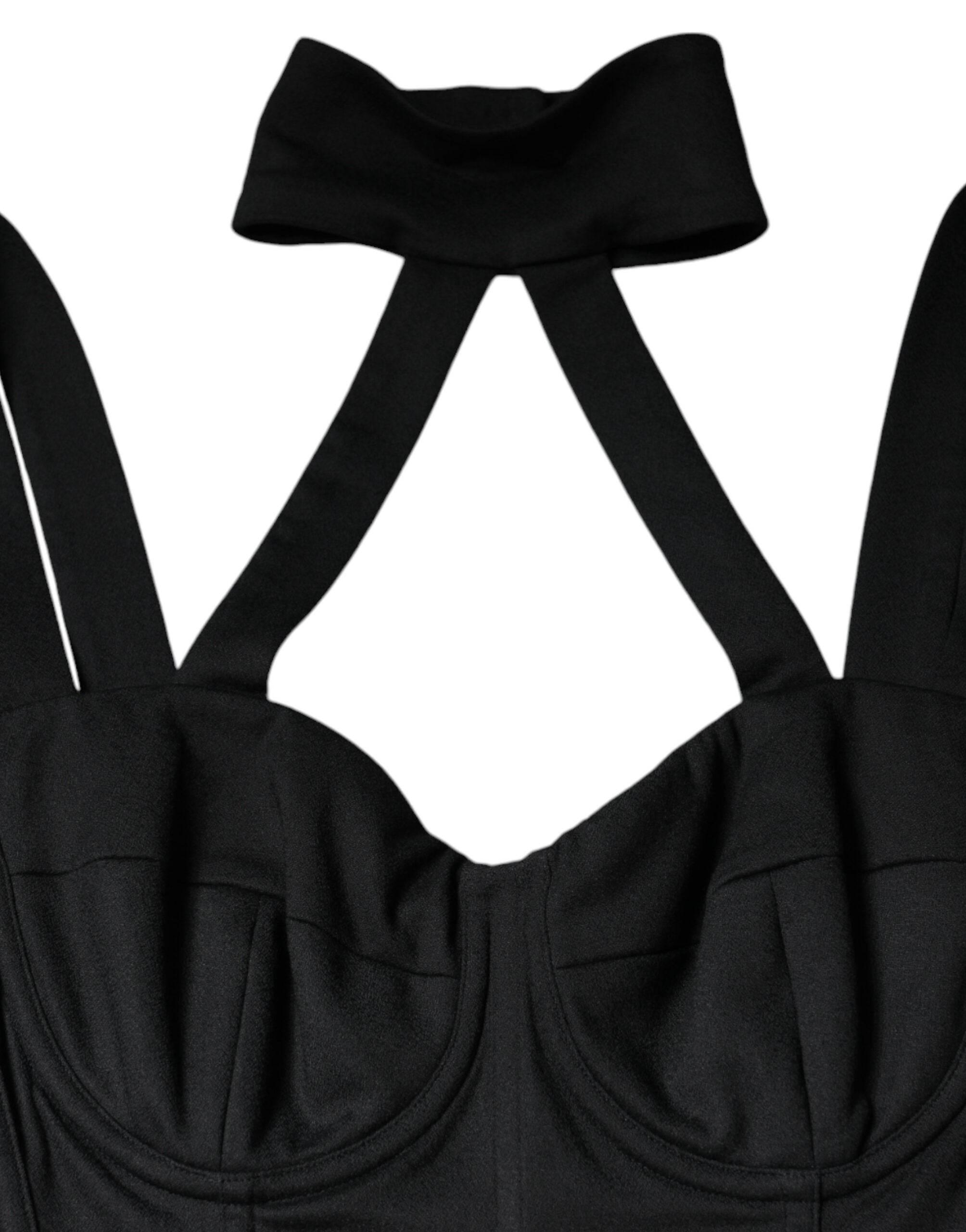 Dolce & Gabbana Black Cut Out Sleeveless Bodycon Mini Dress - Hilstor