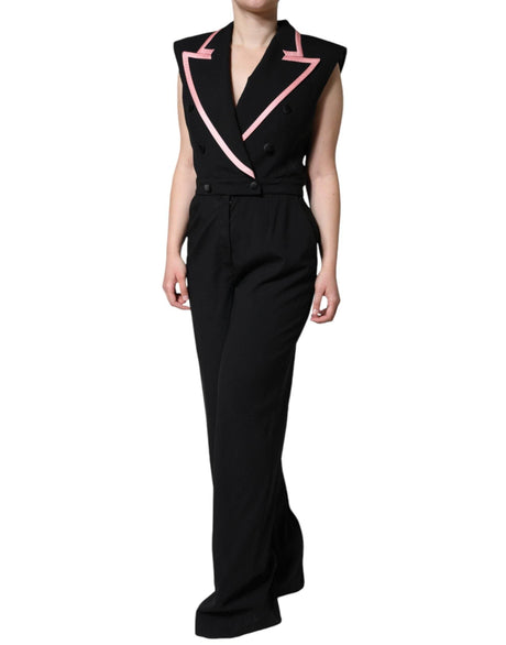 Dolce & Gabbana Black Wool Blend Sleeveless Jumpsuit Dress - Hilstor