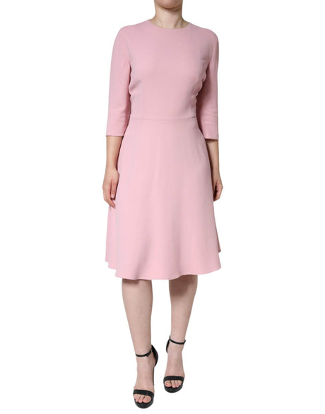 Dolce & Gabbana Pink A-line Viscose 3/4 Sleeves Dress - Hilstor