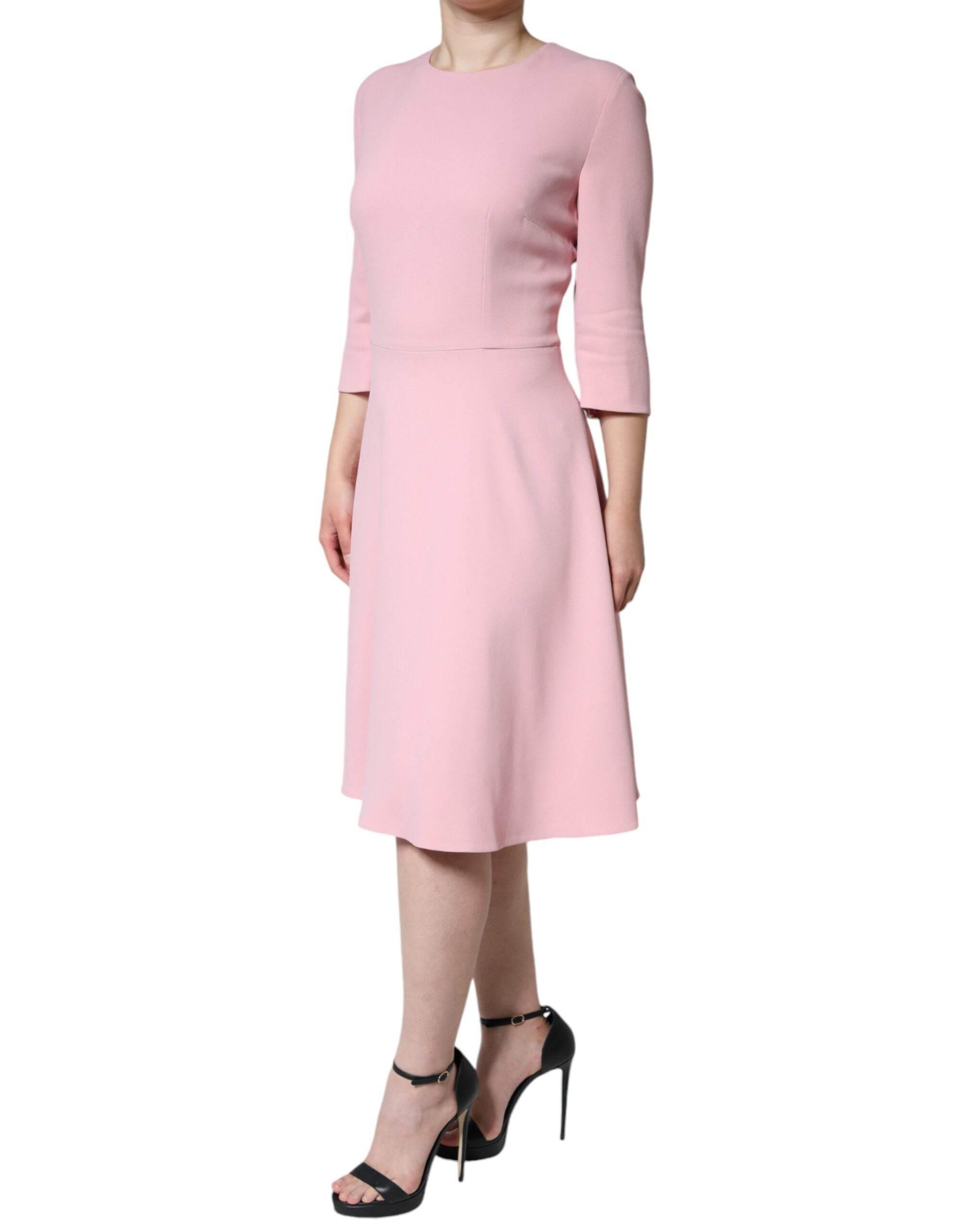 Dolce & Gabbana Pink A-line Viscose 3/4 Sleeves Dress - Hilstor