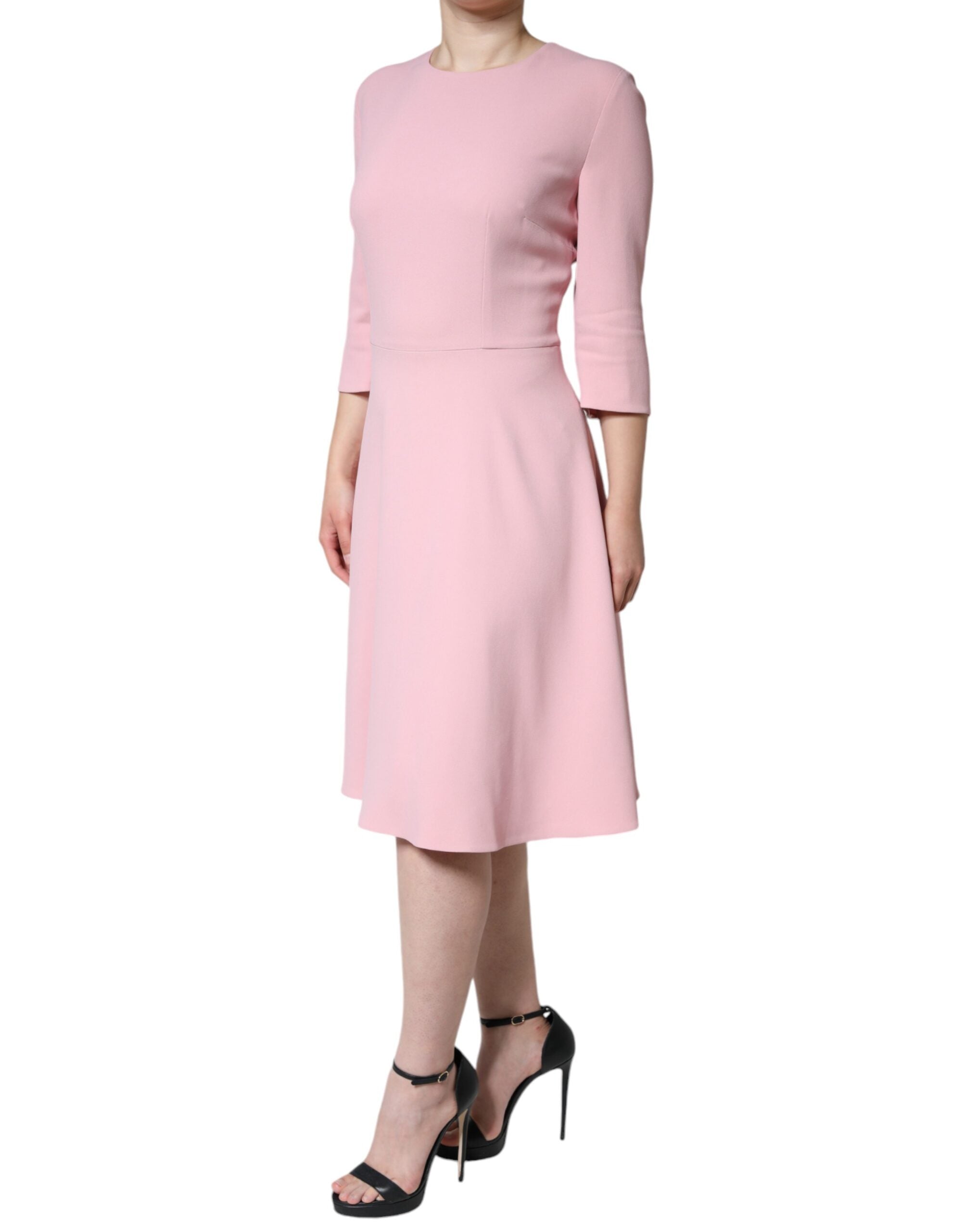 Dolce &amp; Gabbana Pink A-line Viscose Kjole med 3/4 ærmer